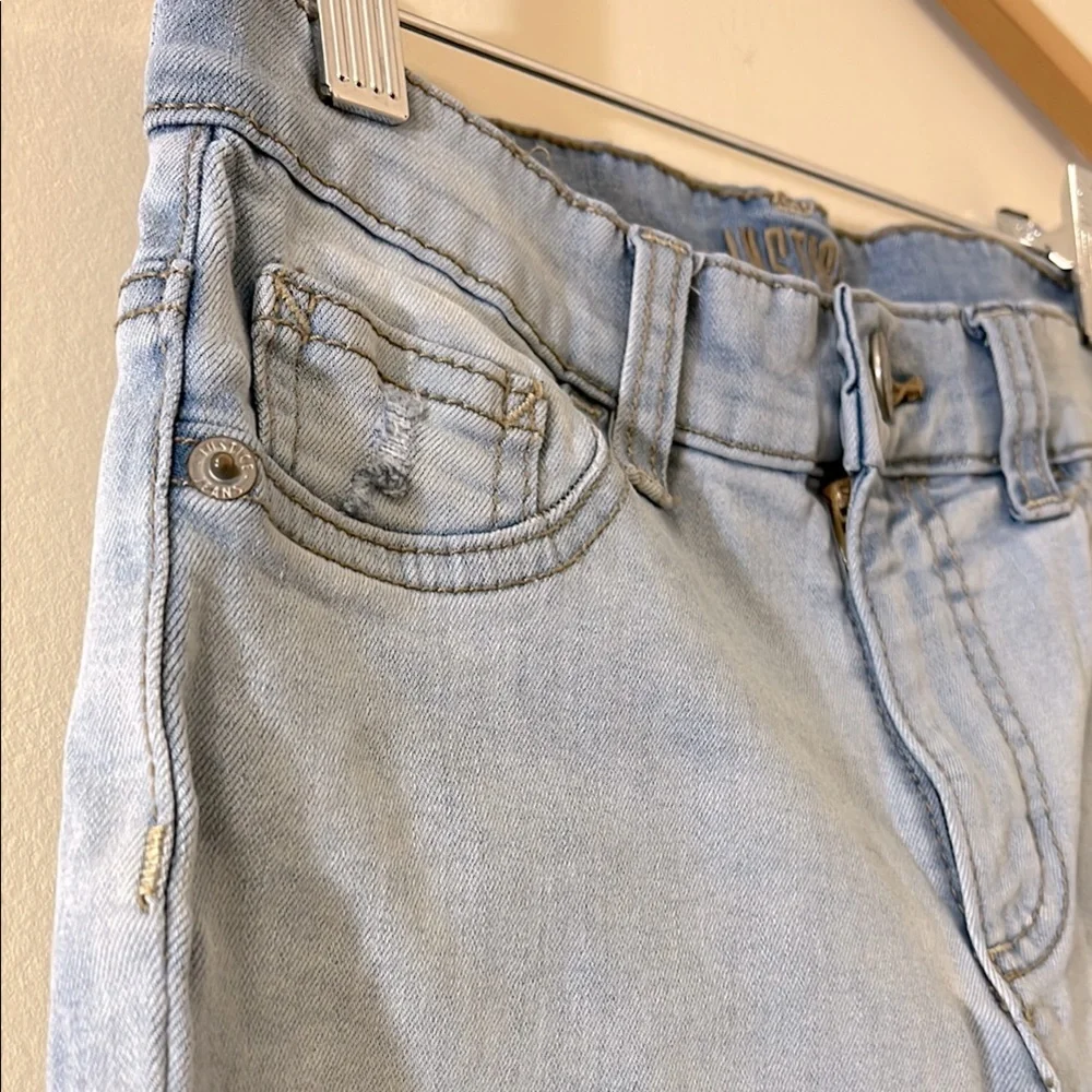 Justice Light Blue Wash High Rise Distressed Skinny Jeans/Jegging  Size 14 Girls